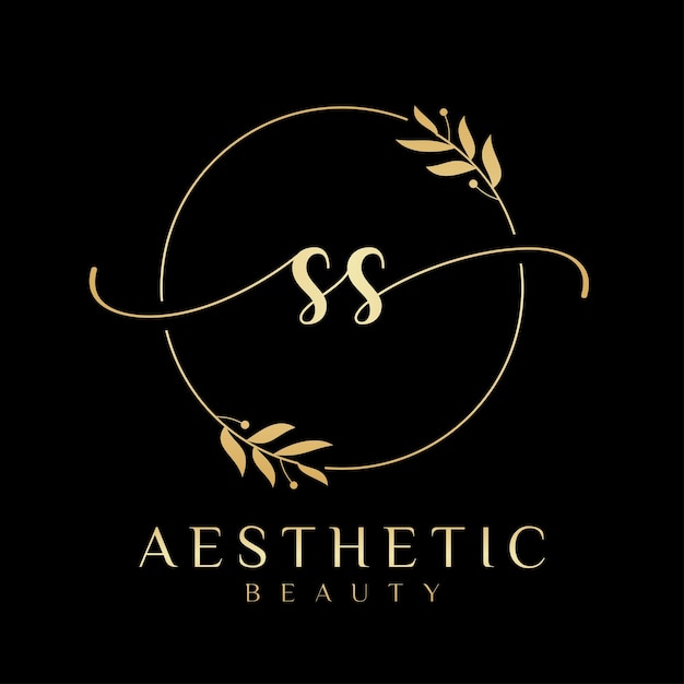 El logotipo de la letra SS Beauty con ornamentos florecidos.