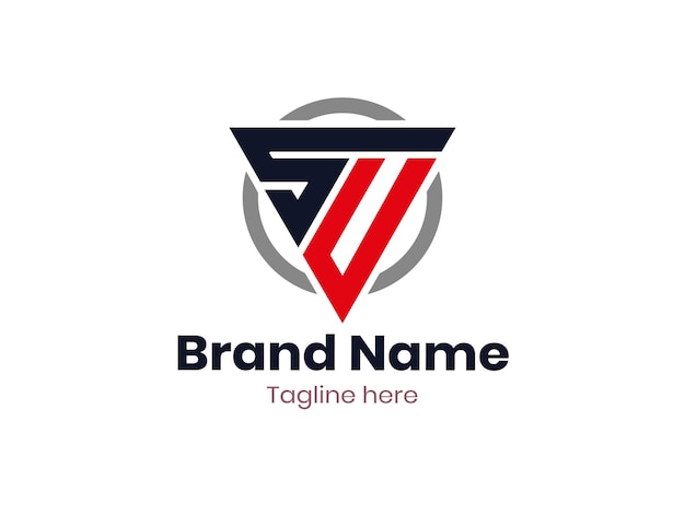 Logotipo de la letra SU Vector de diseño del logotipo de la carta SU