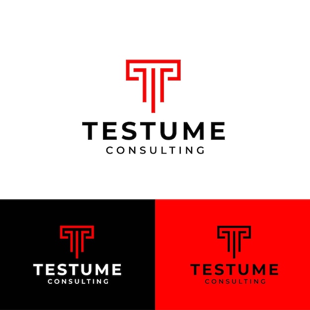 Logotipo de la letra T de consultoría