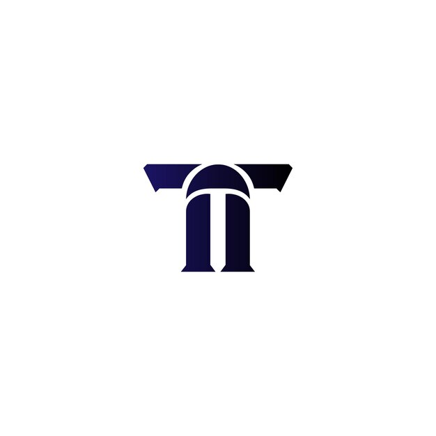 Logotipo de la letra t en estilo moderno