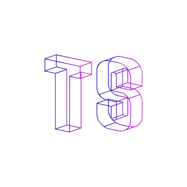 Logotipo de la letra t en estilo moderno