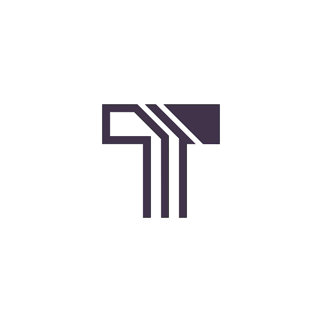 Logotipo de la letra T con una idea de diseño creativo moderno