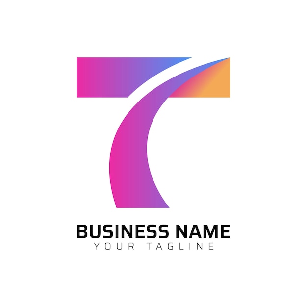 El logotipo de la letra T Premium Gradient