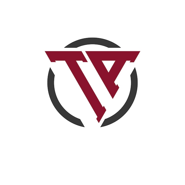 Logotipo de letra TA Monograma en diseño de triángulo en negrita con fondo circular Logotipo profesional de letra TA Perfecto para la marca de negocios moderna y el concepto de emblema elegante