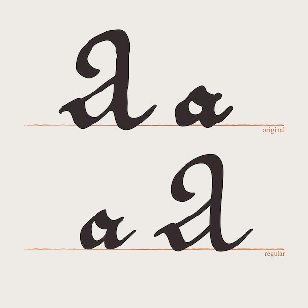 Un logotipo letra tipo de escritura medieval caligrafía original y regular Edad Media conjunto gótico