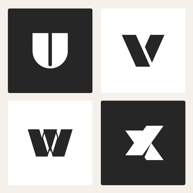 Logotipo de letra de tipografía abstracta vectorial