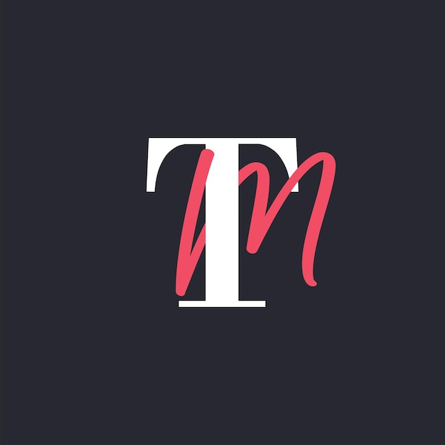 Logotipo de la letra TM perfectamente mezclado Iniciales Diseño del logotipo de la carta TM
