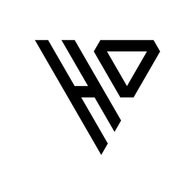 El logotipo de la letra triangular HO monograma