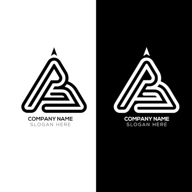 El logotipo de la letra triángulo AB