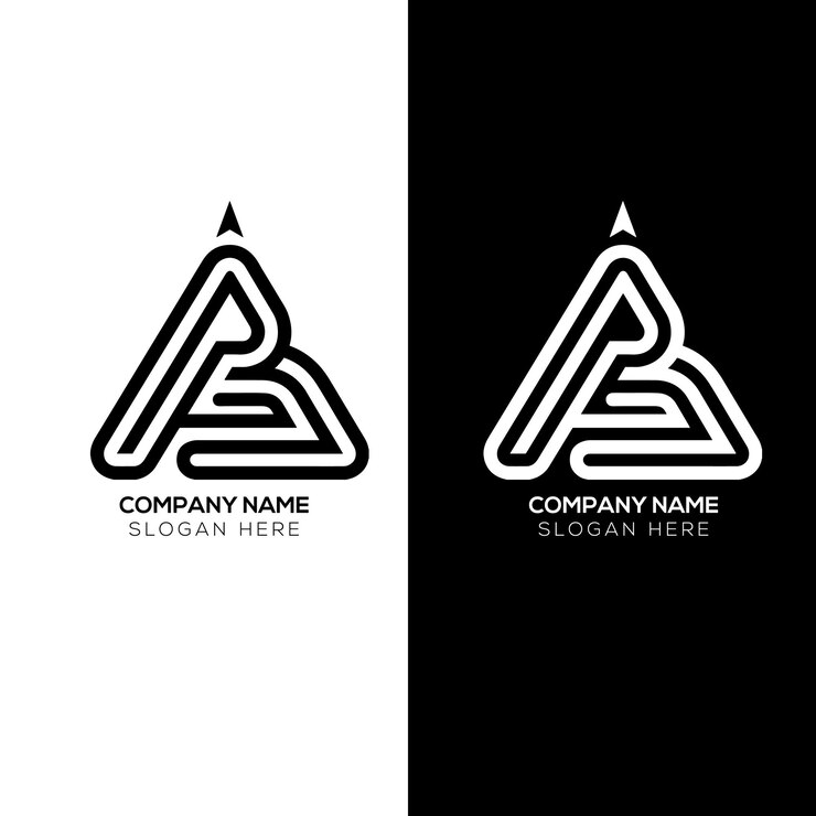Vector el logotipo de la letra triángulo ab