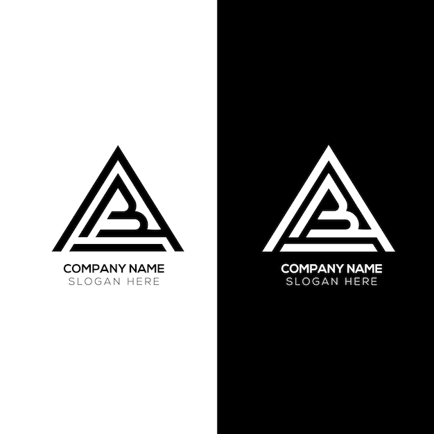 El logotipo de la letra triángulo AB
