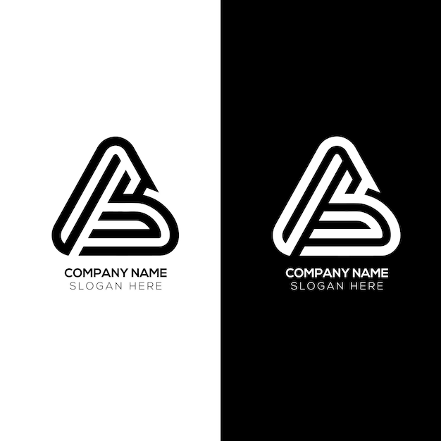 El logotipo de la letra triángulo AB
