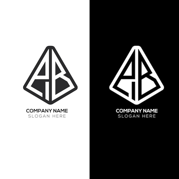 El logotipo de la letra triángulo AB