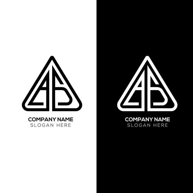 El logotipo de la letra triángulo AB