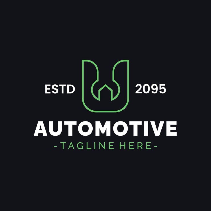 Vector el logotipo de la letra u se combina con una herramienta clave de taller