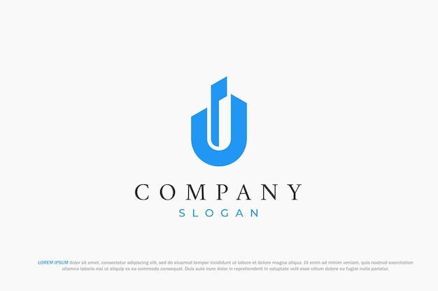 logotipo letra u negocio de construcción