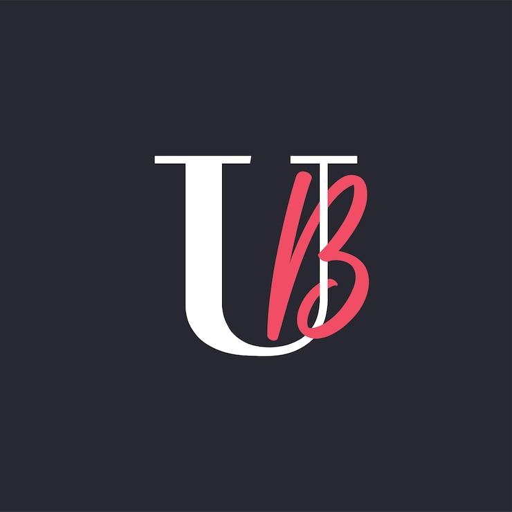 Vector logotipo de la letra ub perfectamente mezclado iniciales diseño del logotipo de la carta ub