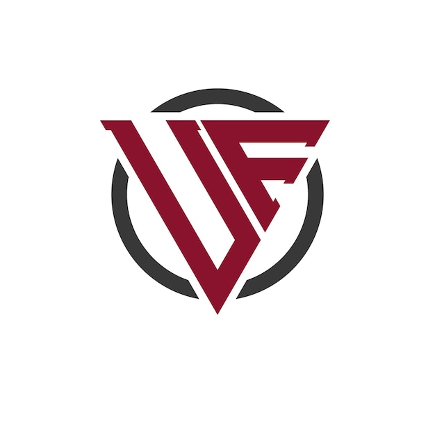 Logotipo de letra UF Monograma en diseño de triángulo en negrita con fondo circular Logotipo profesional de letra UF Perfecto para el concepto de marca de negocios modernos y emblema elegante