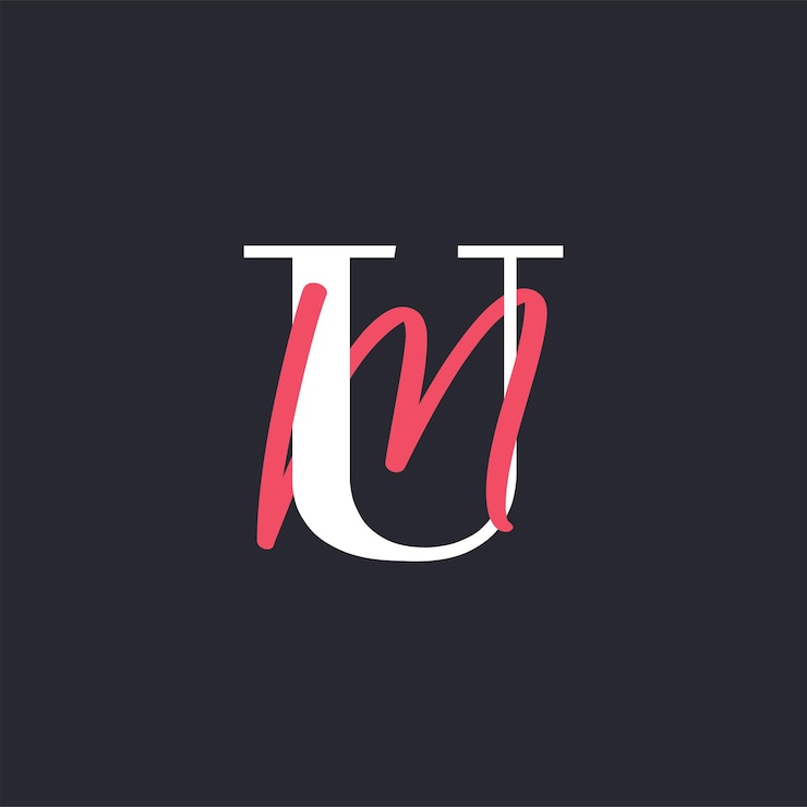 Vector logotipo de la letra um perfectamente mezclado iniciales del diseño del logotipo de la carta um