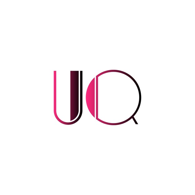 El logotipo de la letra uq monograma