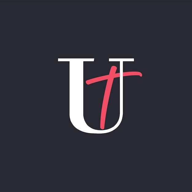 Logotipo de la letra UT perfectamente mezclado Iniciales Diseño del logotipo de la carta UT