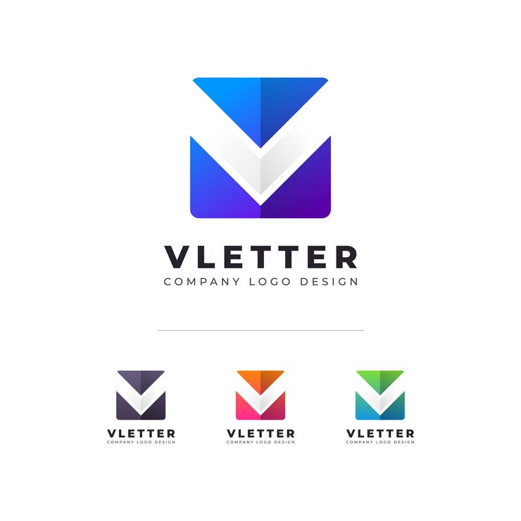 Vector logotipo de la letra v creativa