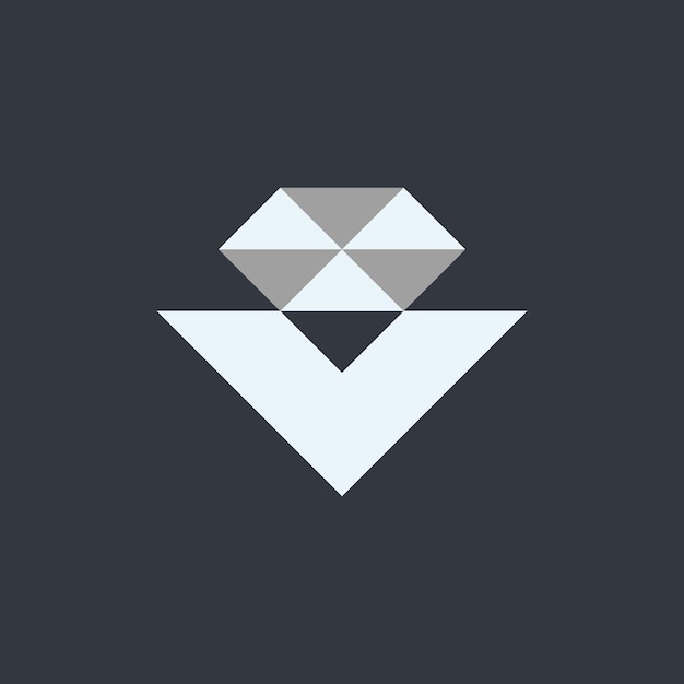 Vector logotipo de la letra v diamante