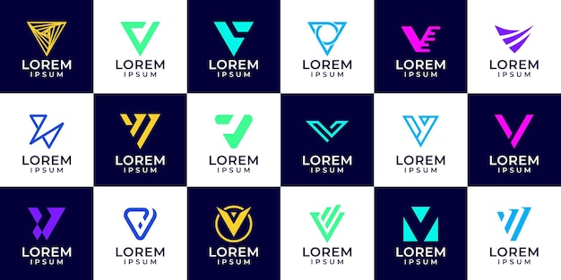 Logotipo de la letra V Diseño de iconos Elementos de plantilla Signo vectorial