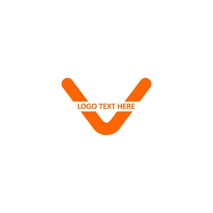 Vector logotipo de letra v escrita a mano, logotipo v, logotipo de monograma v, inicial v