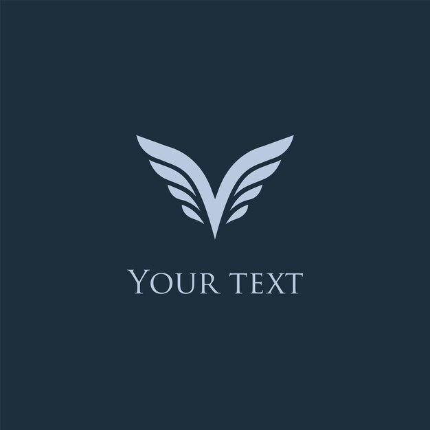 logotipo de la letra V con ilustraciones vectoriales clásicas de alas