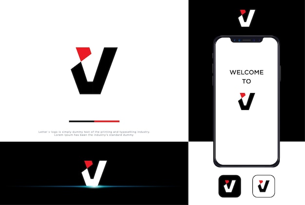 Logotipo de la letra V - Logotipo de la V moderna