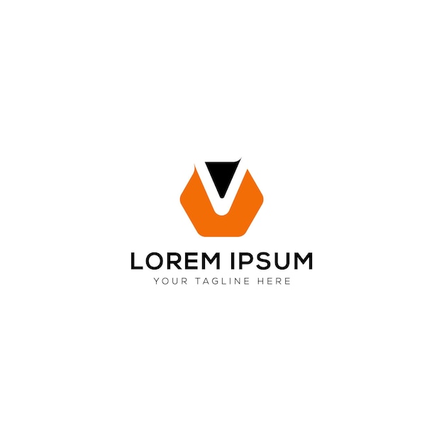 Un logotipo de letra v con un logotipo de v negro y naranja