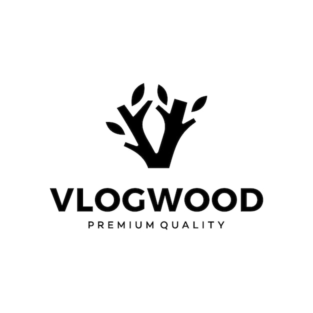 logotipo de la letra V de madera para la empresa