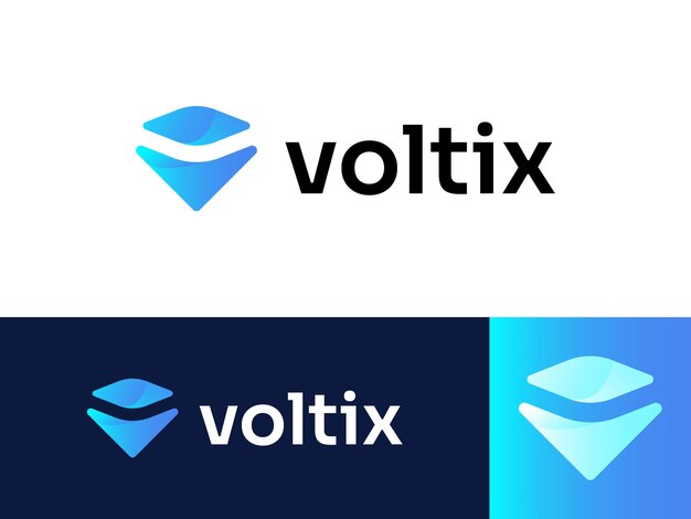 Logotipo de la letra V y plantilla de logotipo vibrante moderno