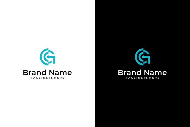 El logotipo de la letra vectorial abstracta CG
