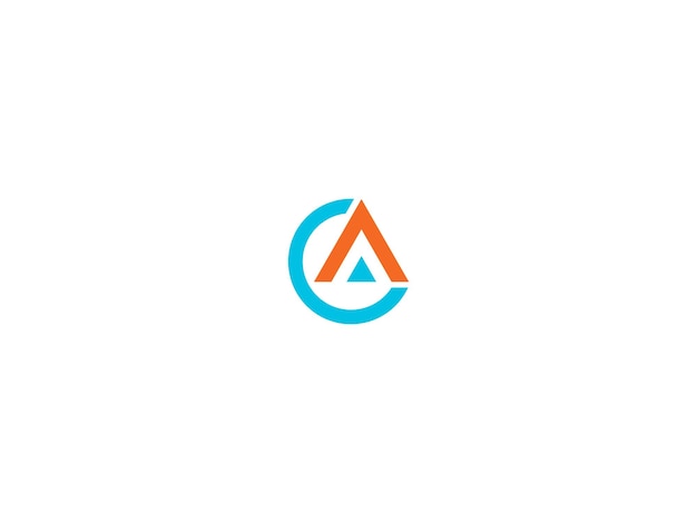 El logotipo de la letra vectorial CA o AC La plantilla de la letra inicial CA El logotipo del monograma en mayúsculas