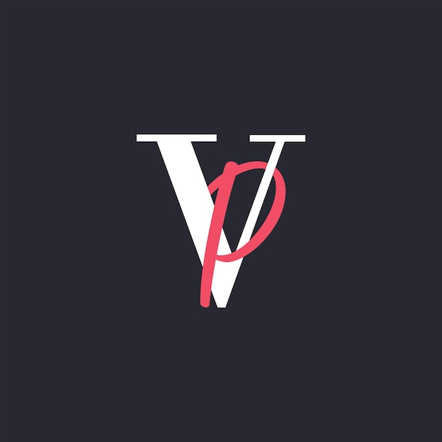 Logotipo de la letra VP Perfectamente mezclado Iniciales Diseño del logotipo de la carta VP