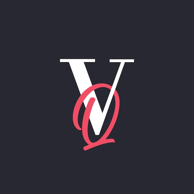 Logotipo de la letra VQ perfectamente mezclado Iniciales Diseño del logotipo de la carta VQ