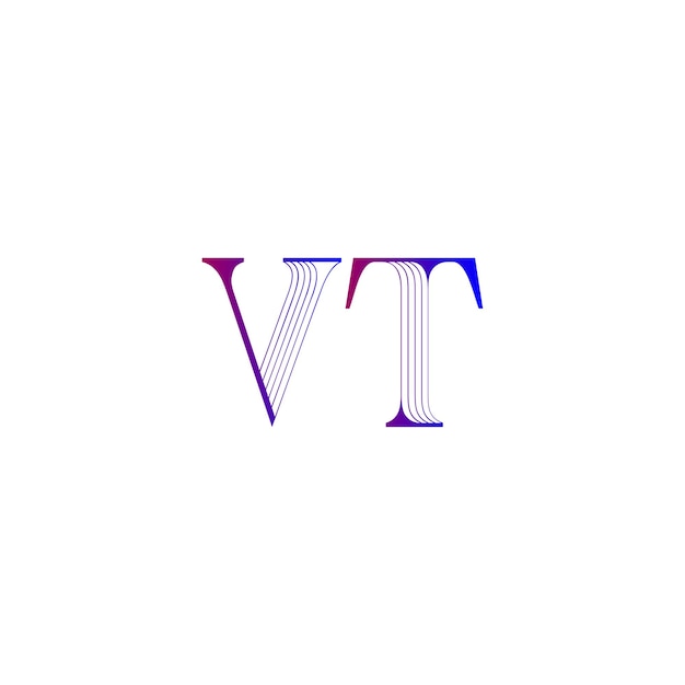 Vector el logotipo de la letra vt