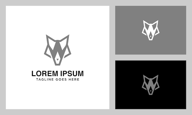 logotipo de la letra W de la cabeza de lobo