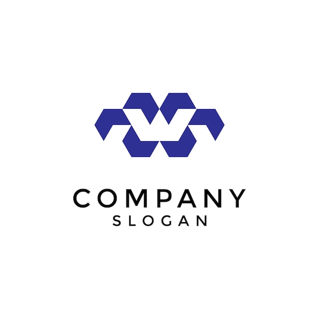 el logotipo de la letra W compuesto por varios símbolos de flecha