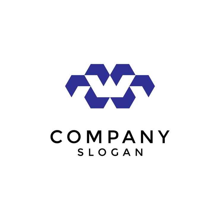 Vector el logotipo de la letra w compuesto por varios símbolos de flecha