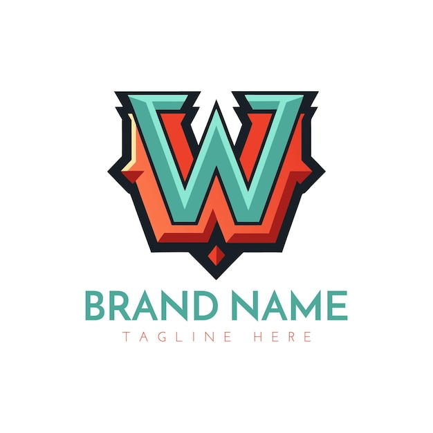El logotipo de la letra W en el estilo de la marca de letra