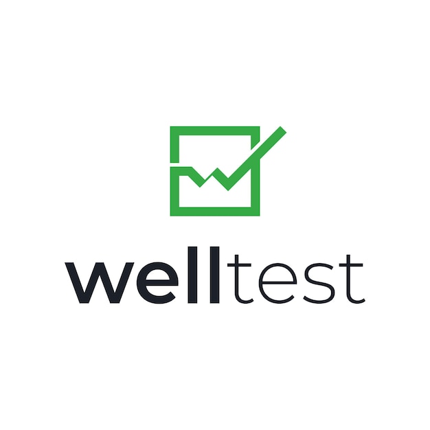 logotipo de la letra W y la lista de verificación