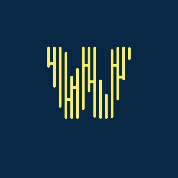 Logotipo de la letra W Logotipo de minimalismo creativo Idea de logotipo lineal geométrico moderno universal