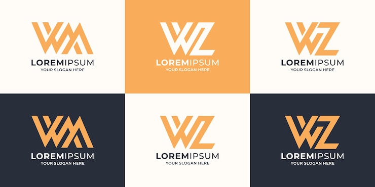 Vector logotipo de la letra w del monograma para el logotipo de inspiración empresarial y de marca