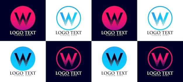 Logotipo de letra w, plantilla de logotipo de letra w abstracta