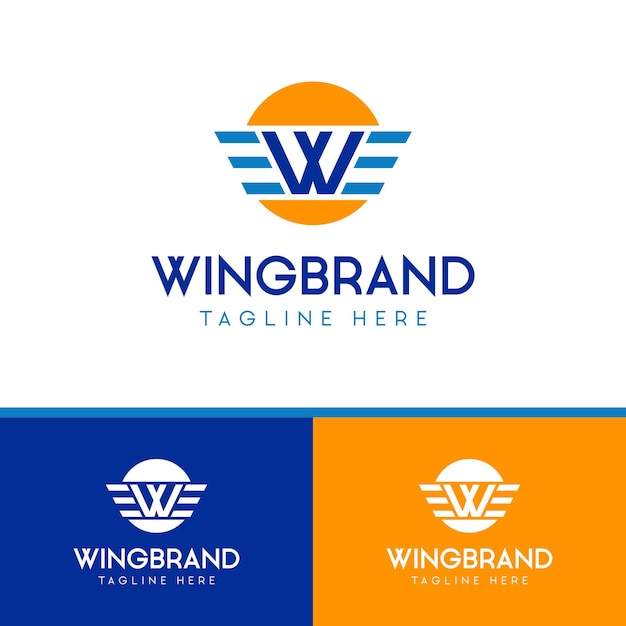 Logotipo de la letra W Wing