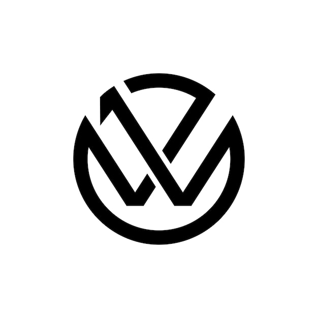 El logotipo de la letra W1 de bloqueo moderno