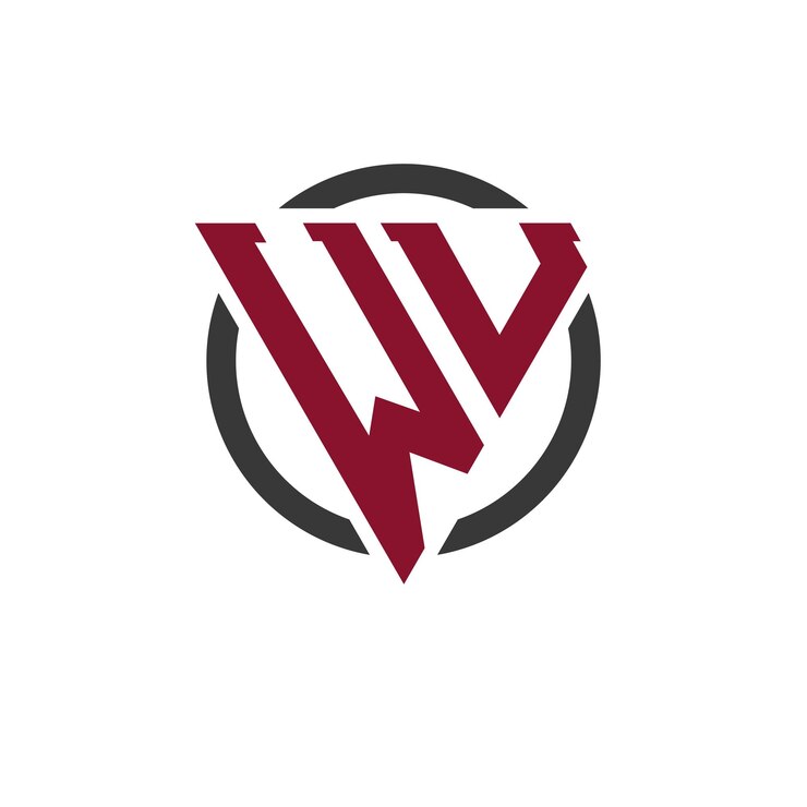 Vector logotipo de letra wu monograma en diseño de triángulo en negrita con fondo circular logotipo de carta wu profesional perfecto para la marca de negocios moderna y el concepto de emblema elegante